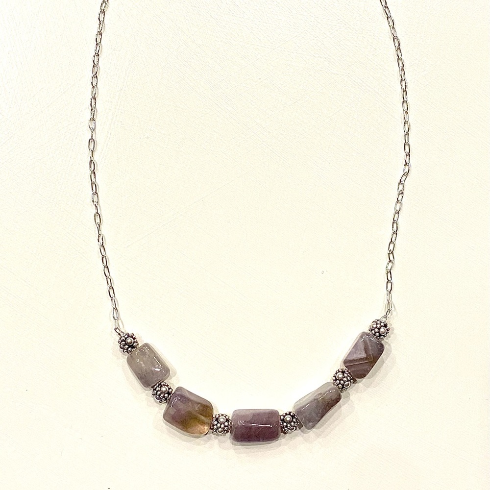 Handcrafted Amethyst and Sterling Silver Necklace